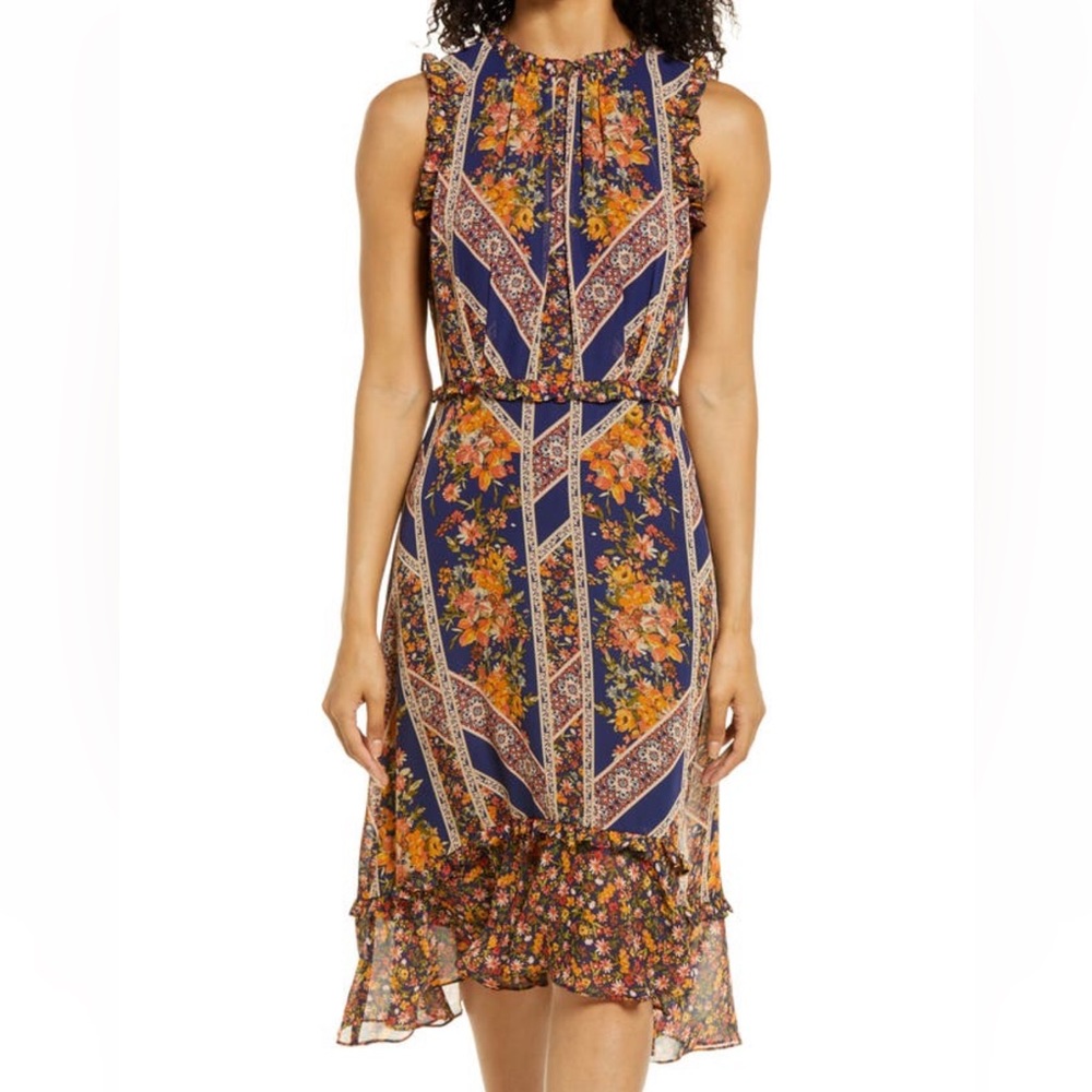 Julia Jordan High Neck Dress - Floral Print size 8